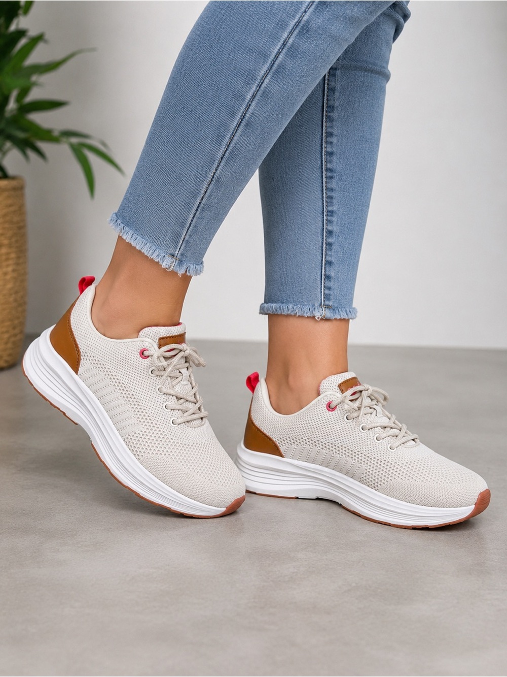 OrthoComfoot Women’s Walking Sneakers EU 40.5 (9.5) Comfort Knit Lace-Up Shoes